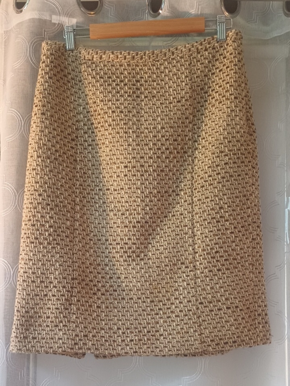 LOFT Textured Tan Pencil Skirt